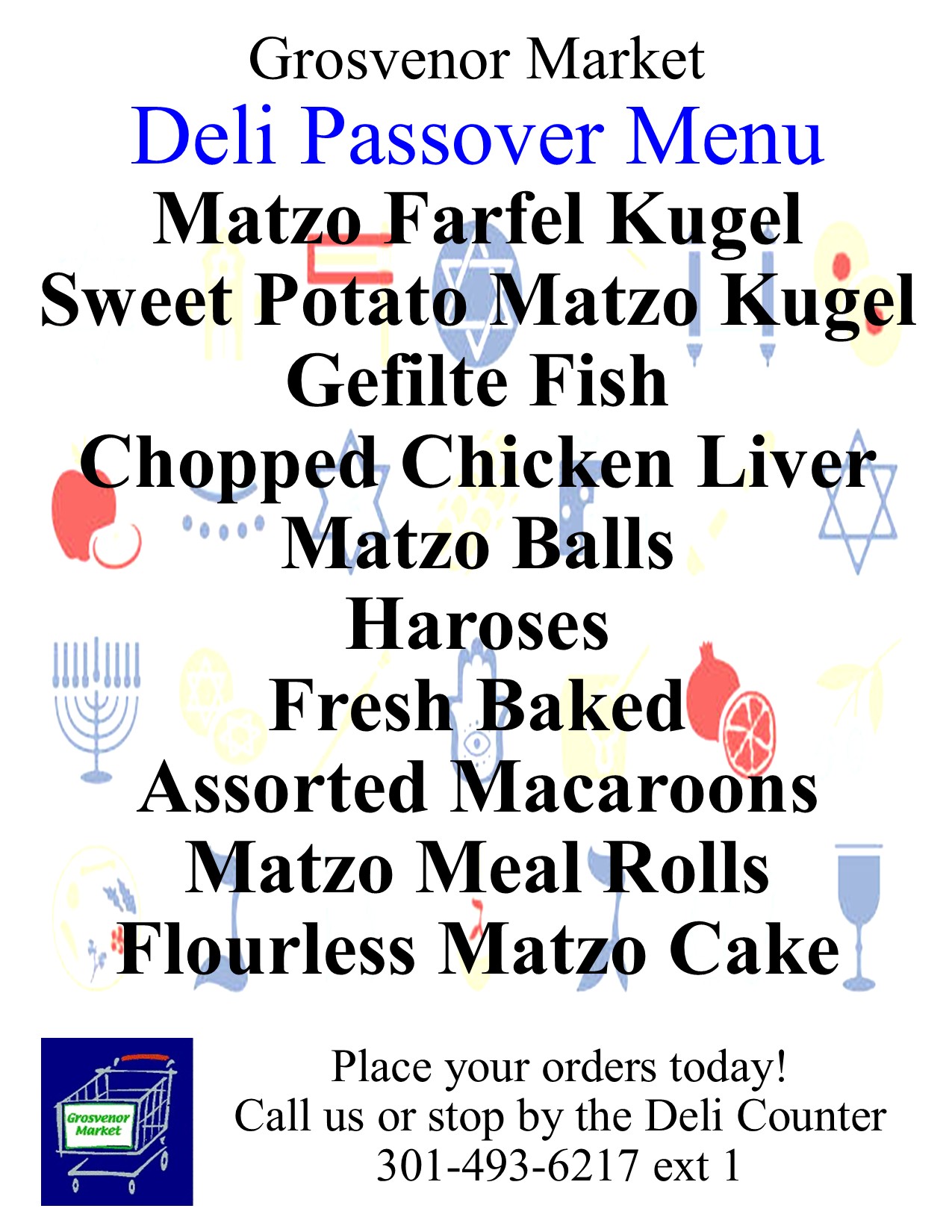 Passover Deli Menu 2025 jpg